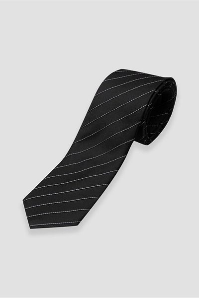 Abbate Tie 8 cm Microfiber Polyester Black Men's Striped Tie