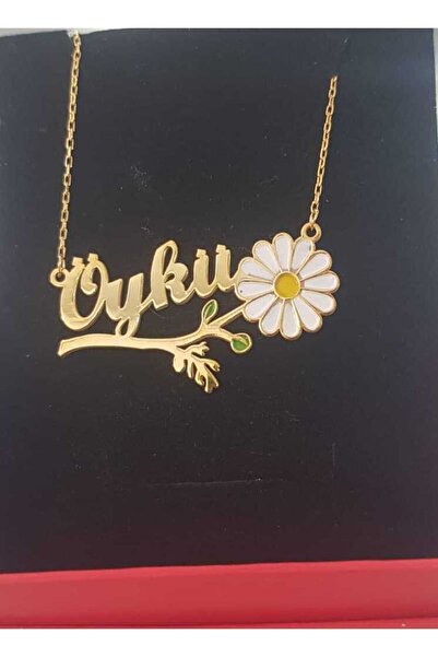 vogutima jewelery&silver by timuçin mavili Kişiye Özel Öykü Yazılı Papatya Isim Kolye 925 Ayar Gümüş Sevgiliye,anneye,arkadaşa Kolye