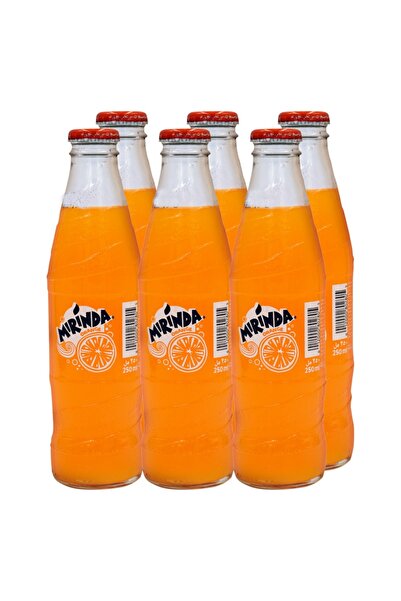 mirinda مشروب غازي بنكهة البرتقال، زجاجة زجاجية، 250 مل × 6