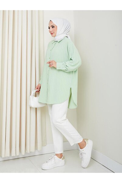 Kirazgym Striped Pattern, Anti-Sweat Fabric, Comfortable Fit Summer Tunic Shirt