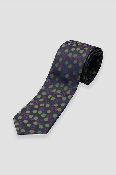 Abbate Tie 8 cm Microfiber Polyester Navy Blue Men's Patterned Tie