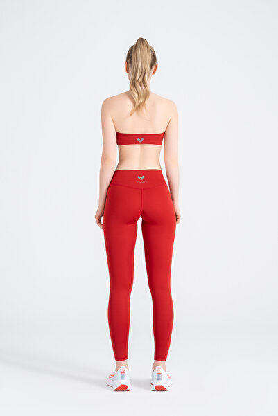 VOOA SPORTSWEAR DEFINE PUSH-UP FLATLOCK DİKİŞLİ TAYT KIRMIZI