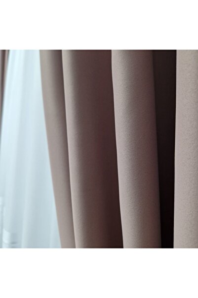 Perdelenoi by Igni Comex Blackout Drapes, Plain Powder Pink, Set Of 2pcs