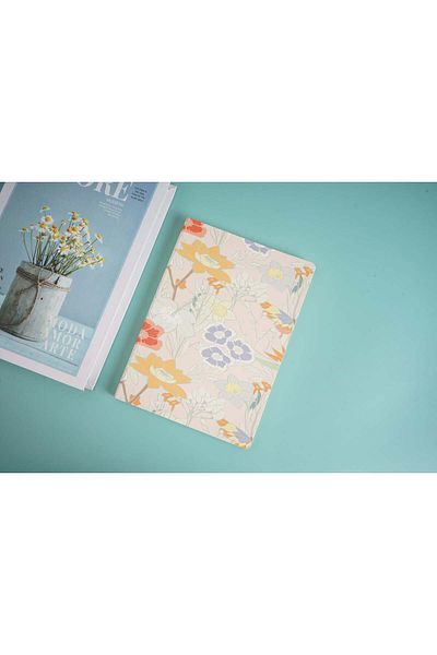 Midi A5 brown flower car line notebook
