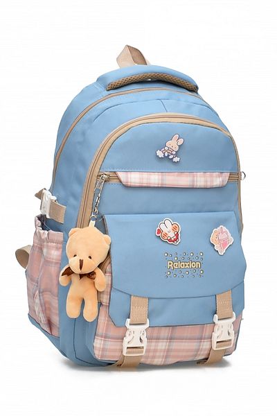 ELATAE Children's 4-Piece School Set Primary School Bag & Thermal Lunch Bag & Pen Holder & Water Bottle 1396
