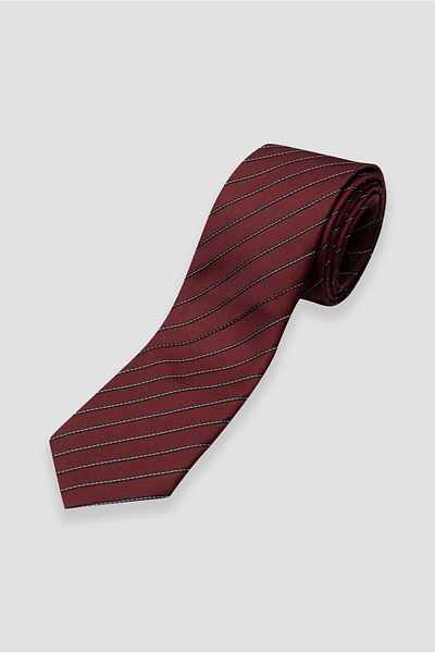 Abbate Tie 8 cm Microfiber Polyester Burgundy Men's Striped Tie