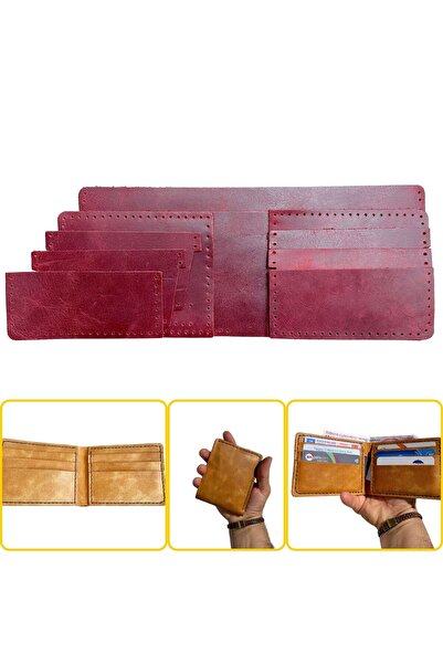 ipekbazaar Meriç Hakiki Deri Erkek Cüzdan İçin Dikiş Deliği Açılmış Hazır Kes...
