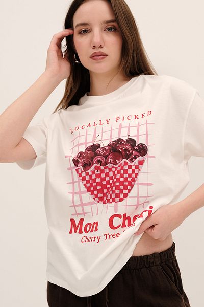 Addax Cherry Printed T-Shirt P10492