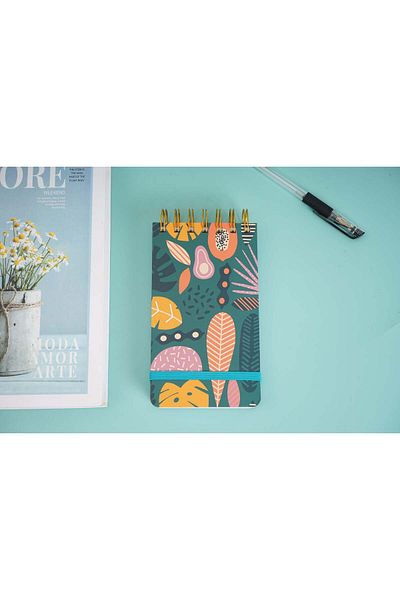 Midi Children's fun printed large leaf coil notebook