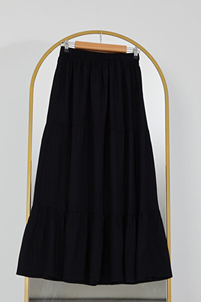 DPARİS Elastic Waist Layered Skirt