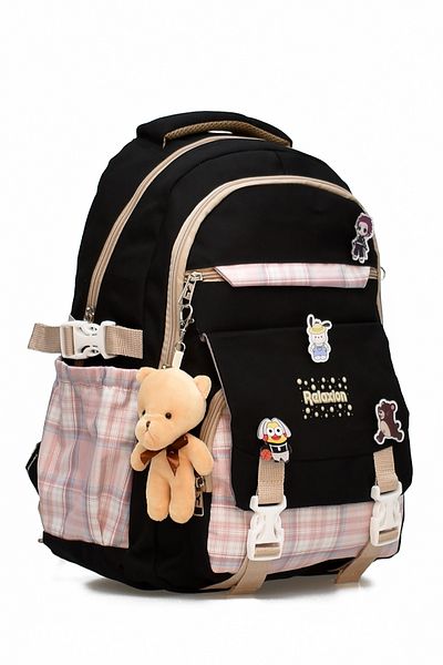 ELATAE Children's 4-Piece School Set Primary School Bag & Thermal Lunch Bag & Pen Holder & Water Bottle 1396