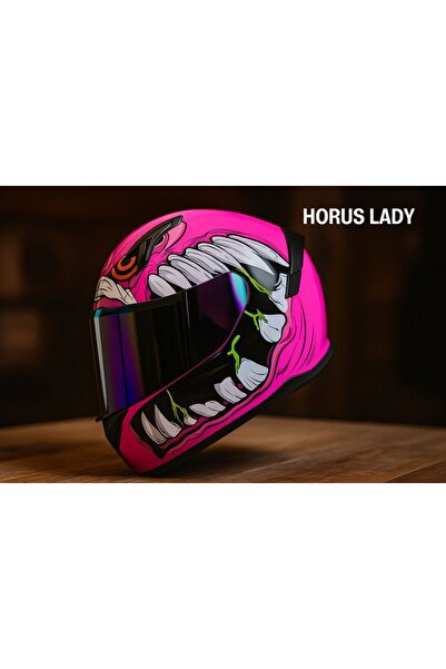MTS HORUS LADY PINK Full Face Kadın Kaskı M-910 – Güneş Vizörlü, DOT/CE Onaylı, Kadın Tasarımı