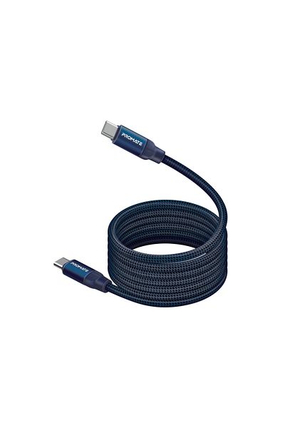 Promate Springy USB-C Magnetic Self-Regulating Cable, Supports 60W Data Transfer and Charging