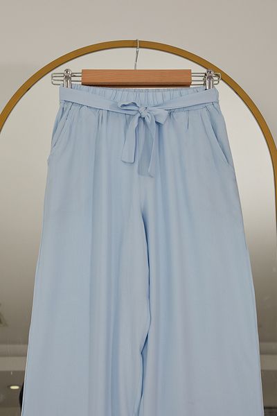 DPARİS Elastic Waist Relaxed Fit Loose Leg Casual Trousers