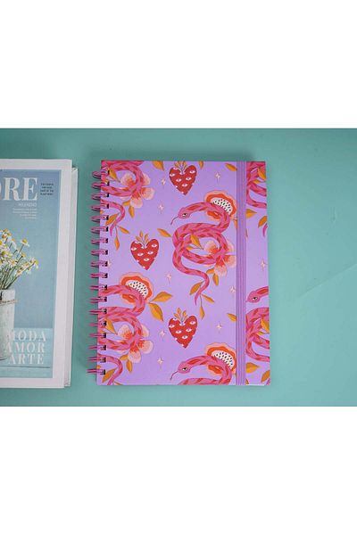 Midi Children's fun printed coil notebook/Purple