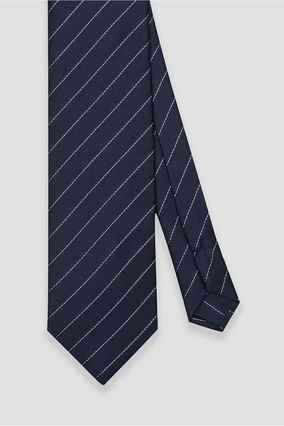 Abbate Tie 8 cm Microfiber Polyester Navy Blue Men's Striped Tie