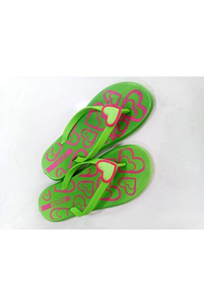 byzek Flip Flops Transparent Soft Pvc Heart Buckle Fist K Green Beach and Daily Slippers