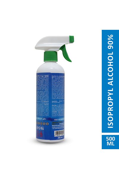 ECOLYTE+ Isopropyl Alcohol 90% Solution Liquid, Antiseptic Disinfectant Advanced Formula - 500 ml