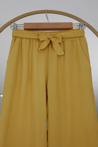 DPARİS Elastic Waist Relaxed Fit Loose Leg Casual Trousers