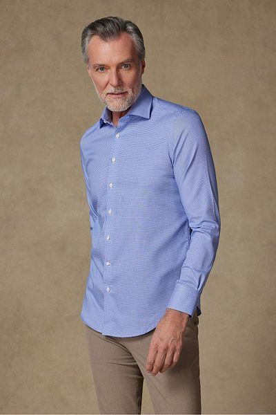Abbate Donatello Non Iron Armure Cotton Slim Fit Light Blue Classic Collar Men's Solid Shirt