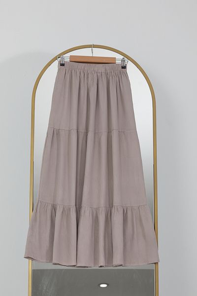DPARİS Elastic Waist Layered Skirt