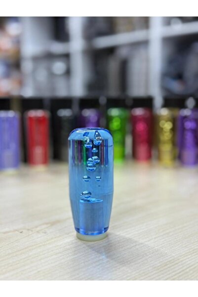 OTO SÜSLEN İSTANBUL Epoksi Işıklı Usb Girişli Mavi Renk 10cm Vites Topuzu VT-005