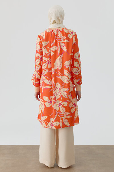 Tuğba Ribanalı Çiçek Desenli Tunik - Oranj