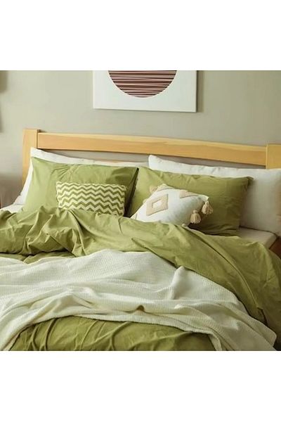 Kotonia Home Set de 2 fețe de pernă Kotonia Home Hotel, 100% bumbac, culoare Olandina, dimensiune 50x70 cm, măsliniu