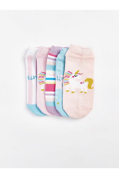 LC Waikiki Girl's Cotton 5-Pack Booties Socks