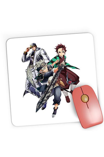 OEM Mousepad Gaming Black Clover Asta Kimetsu no Yaiba Tanjirou JoJo Anime, 21x19 sec