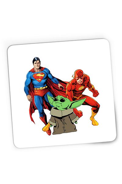 OEM Mousepad Gaming Baby Yoda Superman Flash Hero Powers, 21x19 см