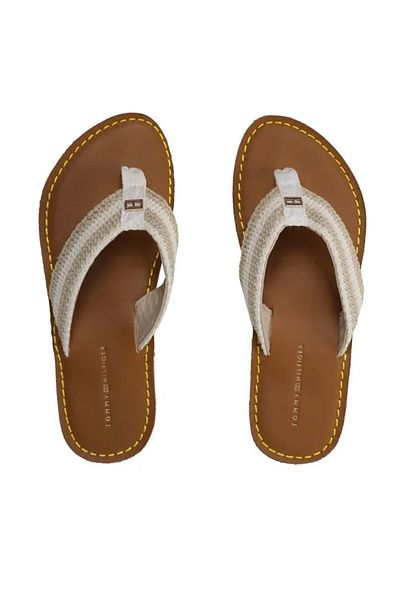 Tommy Hilfiger Flip-flops Femei Flip Flop Croșetat FW0FW07261 Ekru