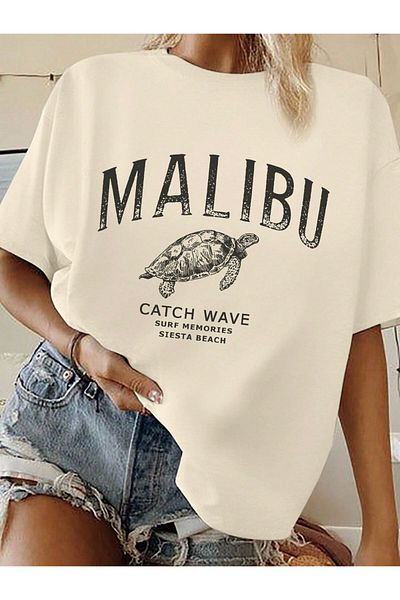 VOICTEC Women's Oversize Turtle Crew Neck T-Shirt