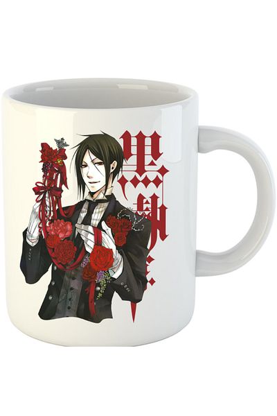 OEM Black Butler Demon Slayer Anime Mug, white, 330 ml