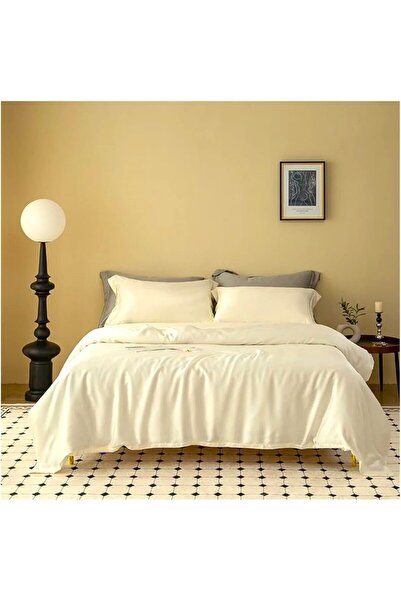Kotonia Home Hotel King Size Bed Linen, 100% Cotton, Damask DeLux Satin, vanilla,