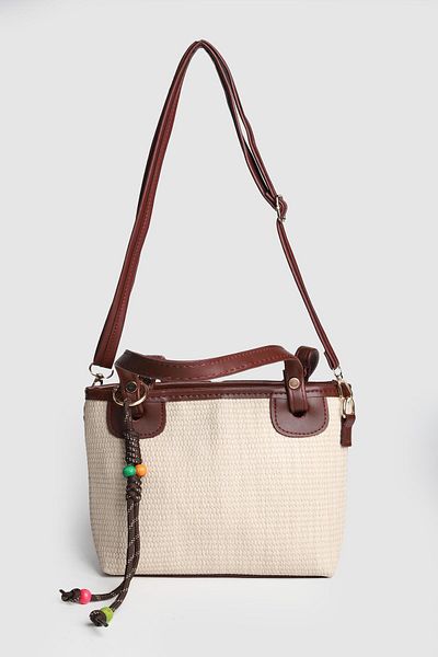 La La'Graccio Paris Geantă de mână și crossbody Houston Straw pentru femei Lagraccio Paris, din paie, bordeaux