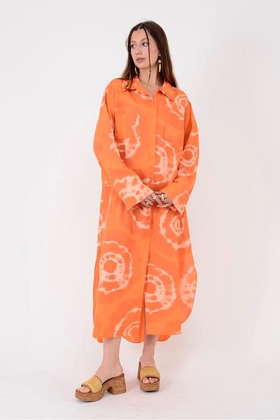 Park Moda 0166 Batik Pattern Shirt Dress