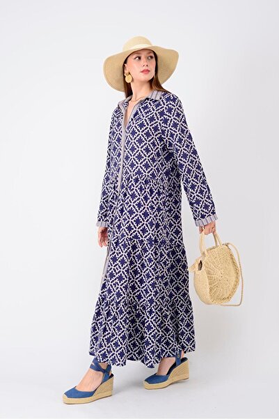 Park Moda AN10684 MARIN GARNİ DETAYLI GÖMLEK ELBİSE