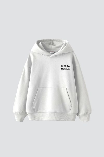 Sekizbiraltı Λευκό φούτερ με στάμπα Sierra Nevada Oversize Unisex