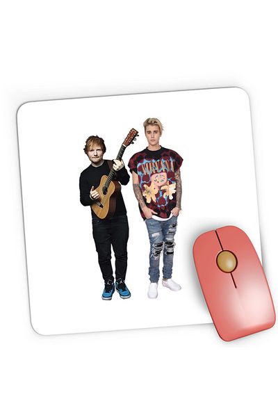 OEM Mousepad Gaming Ed Sheeran Justin Bieber Feat Duo, 21x19 см