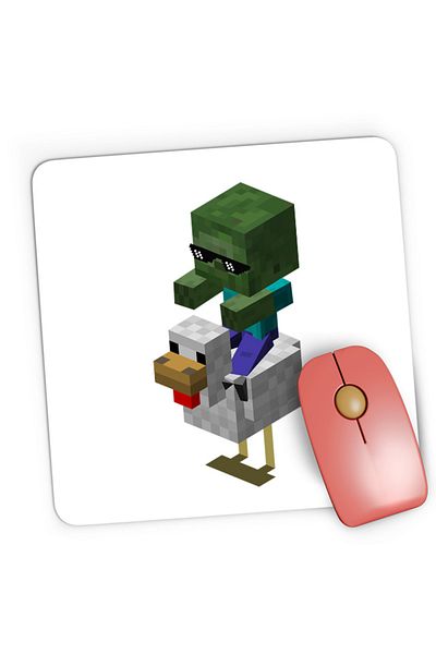 OEM Mousepad Gaming Minecraft Mini Zombie Ride Chicken, 21x19 см