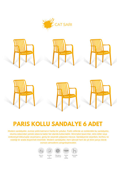 Daim Plastik Paris 6 Adet Kollu Lux Cafe & Restaurant Sandalyesi