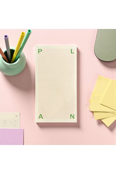Fark Tanıtım Kopar-At Checkered Note Paper |   150 Sheets, 90 Gr Ivory Paper |   Long Form Planner – 226X118 mm