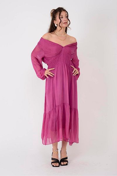 Park Moda SN367 ELENA ΜΕΤΑΞΩΤΟ ΦΟΡΕΜΑ ΜΕ ΕΛΑΣΤΙΚΟ ΜΕ ΤΗΝ ΜΕΣΗ