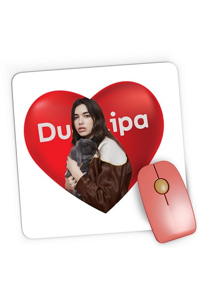 OEM Mousepad Gaming Dua Lipa Levitating One Kiss Lyrics Heart Puppy, 21x19 см