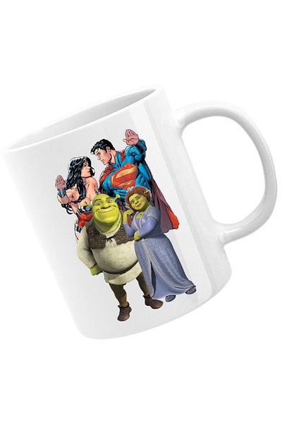 OEM Cana Shrek Princess Fiona Ogre Medieval Superman Wonderwoman, alba, 330 ml