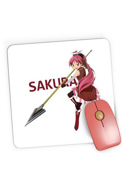 OEM Mousepad Gaming Madoka Magica Sakura Polearm Energic Fire, 21x19 см