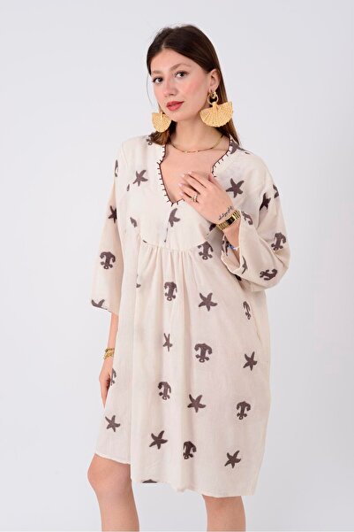 Park Moda AN10716 ΚΟΝΤΟ ΦΟΡΕΜΑ ΜΕ ΚΕΝΤΗΜΕΝΟ ΑΣΤΕΡΙ ΘΑΛΑΣΣΗΣ