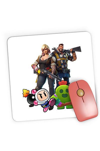 OEM Mousepad Gaming Fortnite Brawl Stars Cactus Bomberman Run, 21x19 см