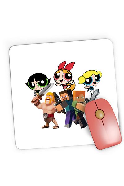 OEM Mousepad Gaming Minecraft Powerpuff Girls Clash Royale Super Powers, 21x19 см